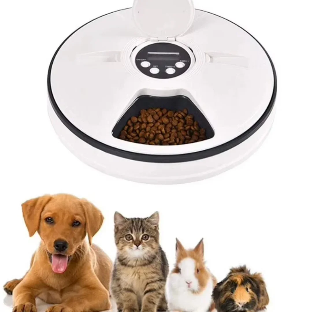 

Smart Dog Feeder Electric Pet Dispenser 6 Meals Grids Timed Ration 24 Hour Automatic Wet Food Feeder Voice Recorder Pet Supplies