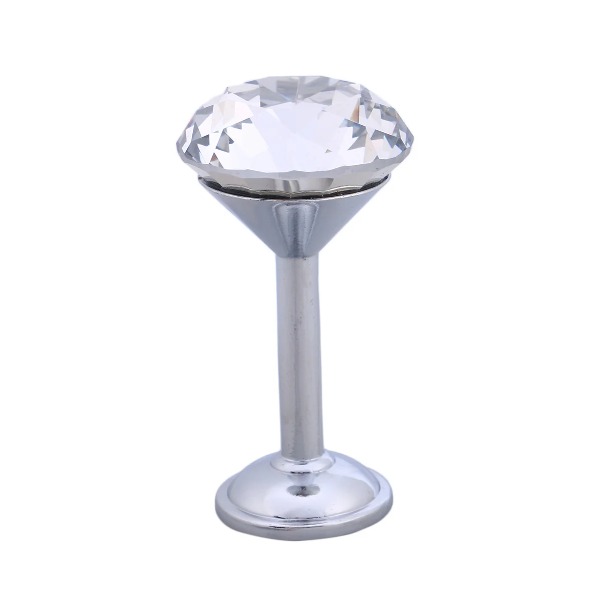 

4pcs Wall Mounted Hanger Hooks Modern Style Diamond Wall Hooks For Coat Hat Clothes Towels Umbrellas Silver 40Mm