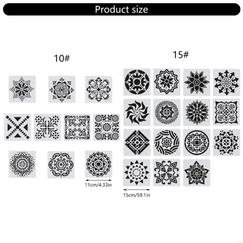再利用可能なマンダラスステンシル耐久性ペット描画テンプレート芸術的な描画装飾のためのテンプレート