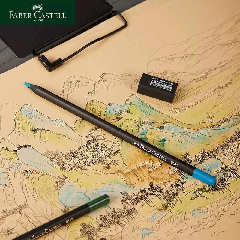 Faber Castell-Kit de lápices de colores suaves de madera negra, suministros de arte para dibujar, edición negra, 24/48/72