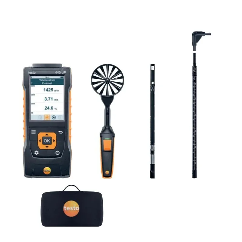 

Комплект для измерения расхода 440 DP Flow Combo с прибором для измерения скорости потока воздуха 0563-4409