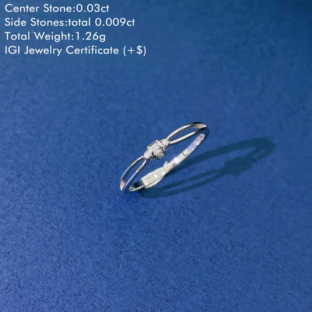 Baguette Natural Diamond Ring 18K White Gold Total 0.039ct Natural Diamond Openwork Ring Jewelry Women Luxury High Quality