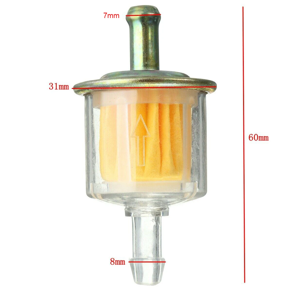 2PCS Universal Petrol Inline Fuel Filter Dirt Motorcycle Part Fit 5/16'' 8m Motorcycle Parts Wear Parts Automobiles Filters