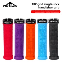 MOTSUV Bike Anti-Slip Grips TPE Shockproof Waterproof Aluminum Alloy Single-Sided Locking Bicycle Handlebar Cover Accessories