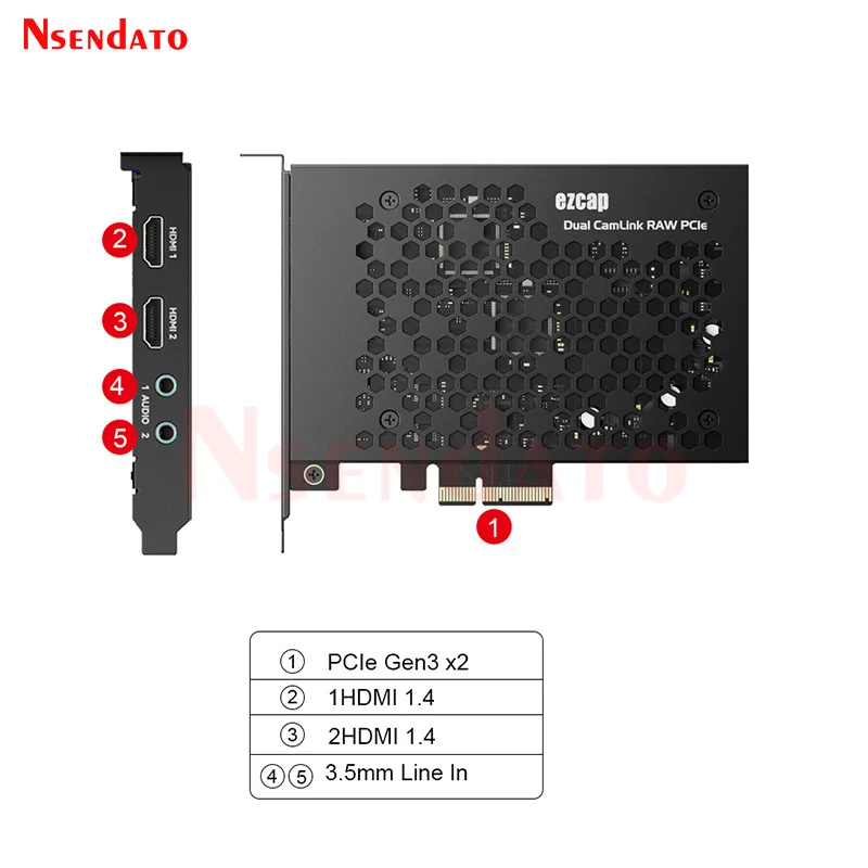 Imagem -06 - Dual Camlink Ram Pcle Hdmi Game Capture Grabber Card Gravador e Live Streaming para Dslrs Câmera Laptop Filmadoras pc Ezcap365