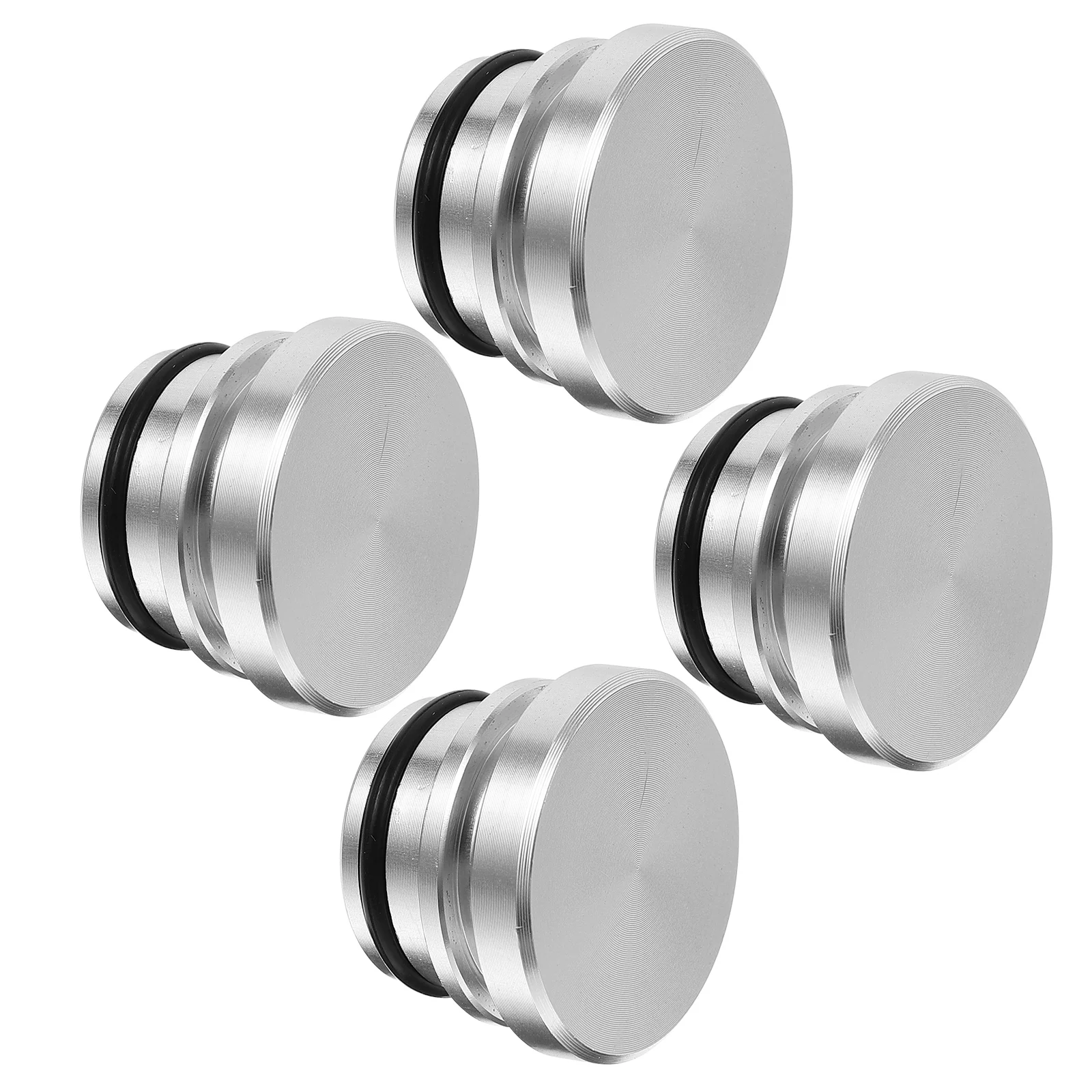 

4Pcs Stylish Aluminum Cigarette Lighter Plug Cap Set Compact Design Easy Install Car Interior Protection Accessory