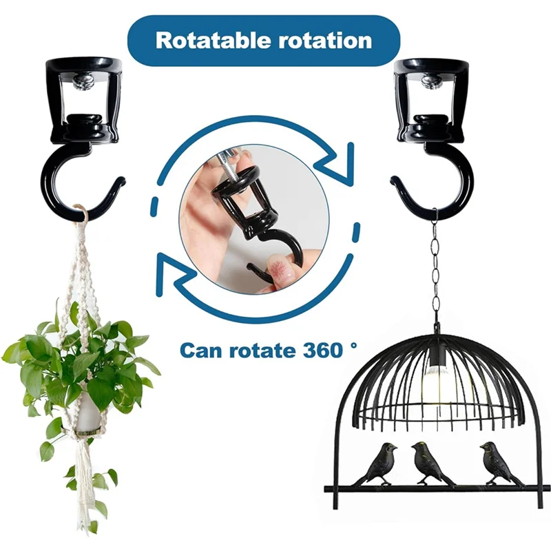 DHIPP-6 шт. Потолочные крючки для подвешивания растений, прочные металлические крючки для растений, винтовые крючки для подвешивания кормушек для птиц, простая установка