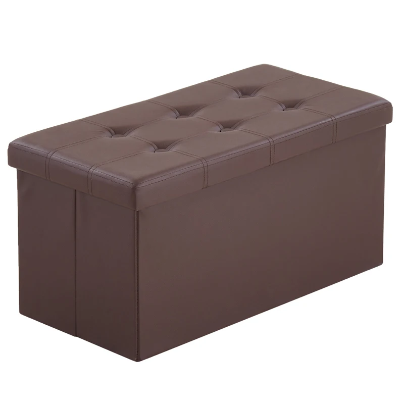 

Storage Box Shoe Changing Stool Smooth Pull Point PVC MDF Foldable Storage Footstool Sponge Filling Soft and Comfortable