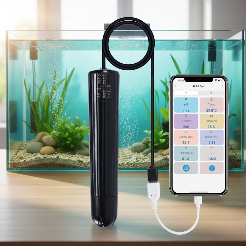 7 in 1 Smart Bluet Tooth WIFI Online Water Quality Monitor PH TDS EC ORP SG SALT TEMP Test for Drinking Water Aquarium Pools
