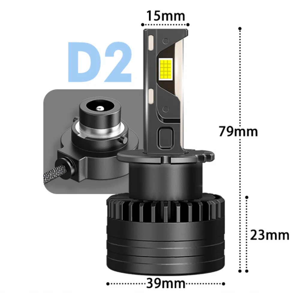 BEVINSEE D2S D2R LED CANBUS Scheinwerferlampen 6000K Weiß Ersatz für HID Xenon 80W 8000LM D1S D1R D3S D3R D5S LED-Lampen Plug&Play 12V