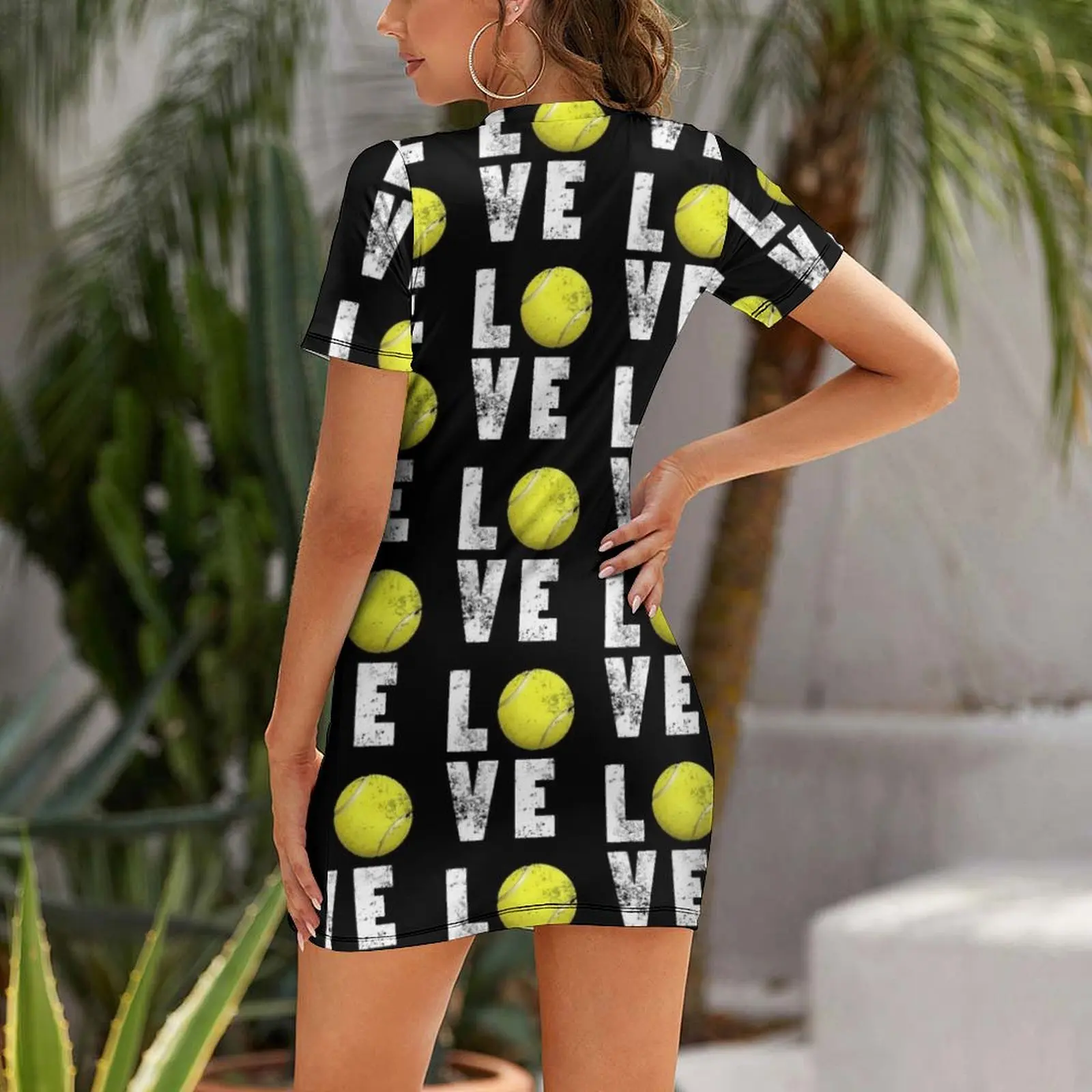 Love Tennis Ball design Ideal Boys Gift For Tennis Players Short Sleeved Dress summer dresses Dress