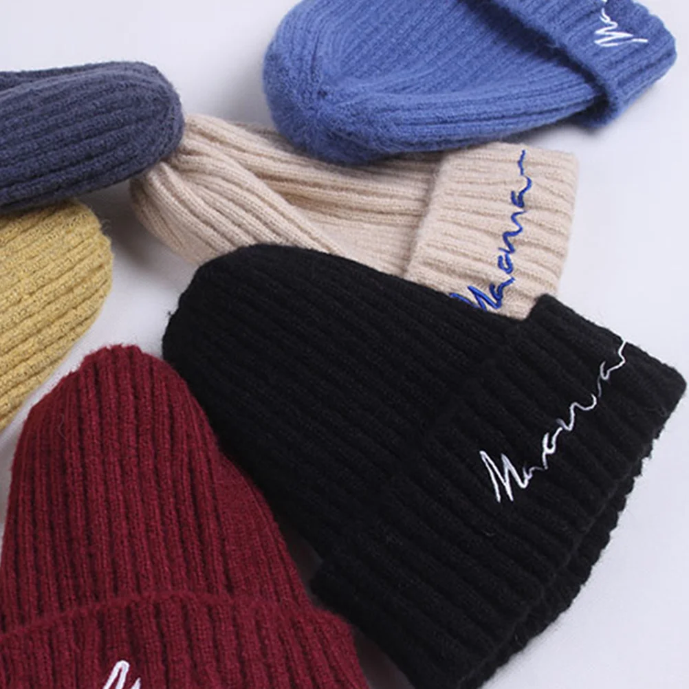 

Kids Winter Knitted Creative Woolen Hat Black Warm Beanie Perfect for Outdoor Travel Children Headwear