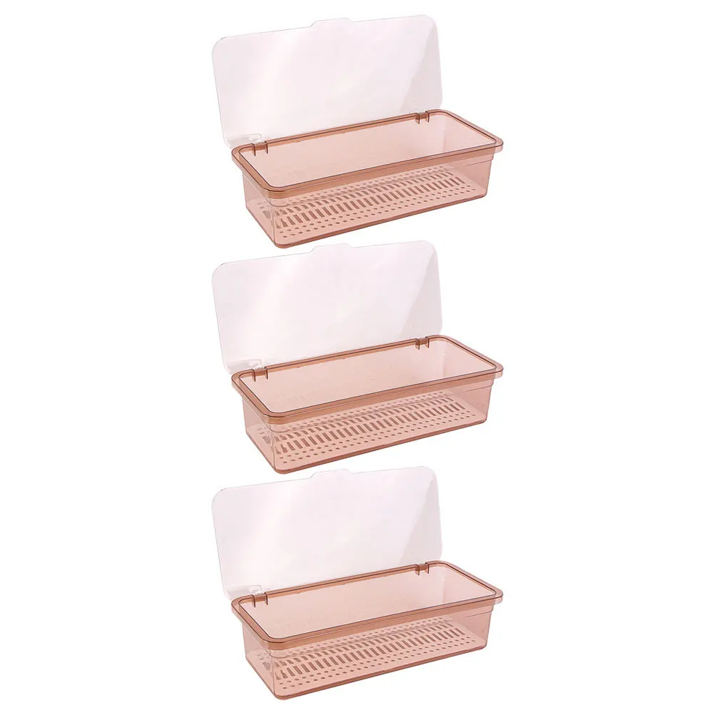 

3Pcs Kitchen Utensils Organizer Self Draining Silverware Holder Extended Length Covered Cutlery Tray Drawer Organizer