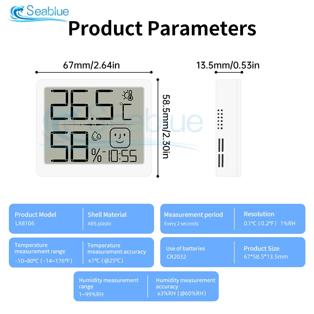 Smiley LCD cyfrowy czujnik temperatury i wilgotności termostat termometr higrometr kryty miernik pokojowy miernik stacja pogodowa