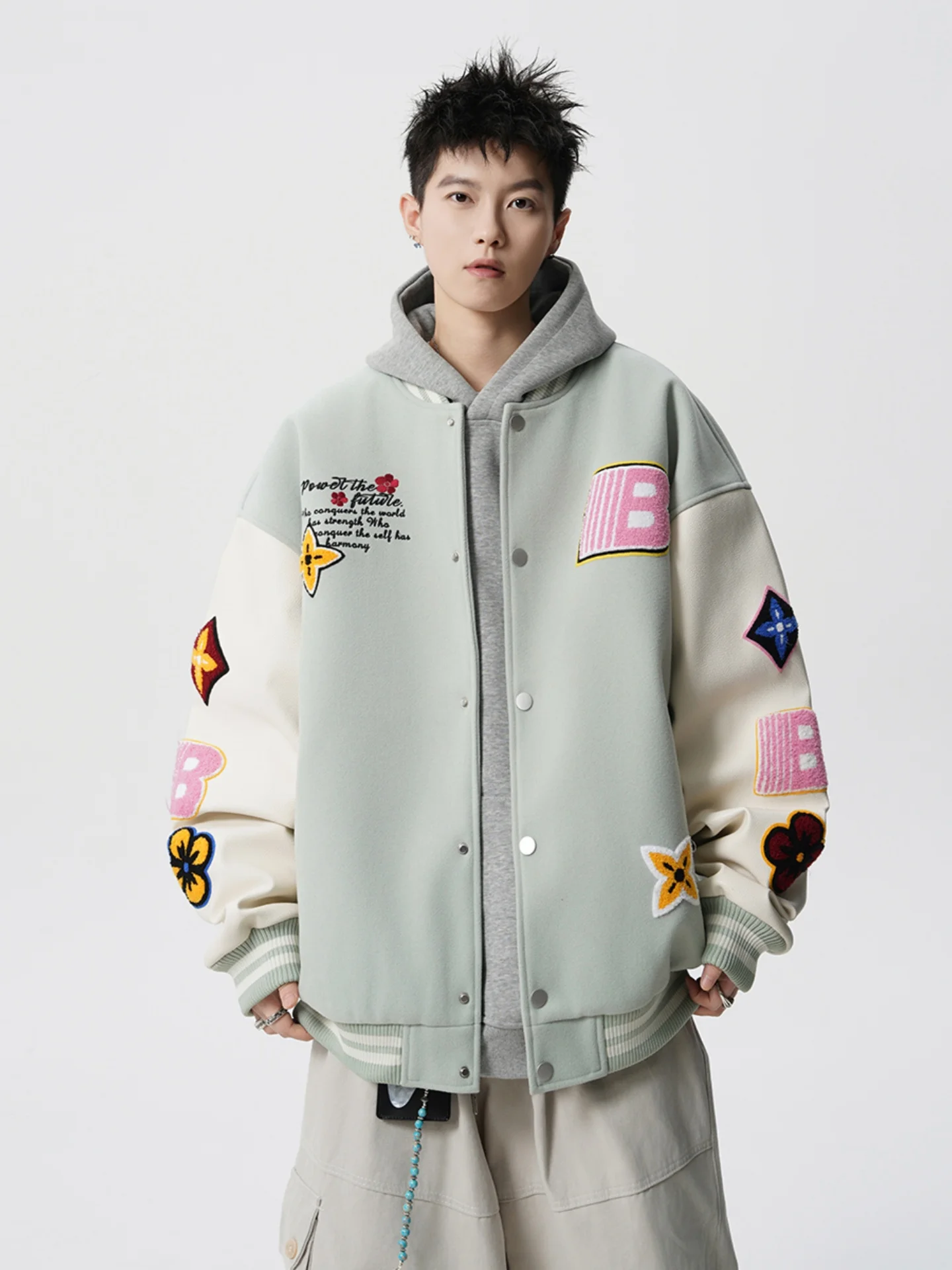 

Heavyweight Embroidered Men's Jaet 2025 New Autumn Flight Jaet American Vintage Baseball orm Cool Top Youth Faion