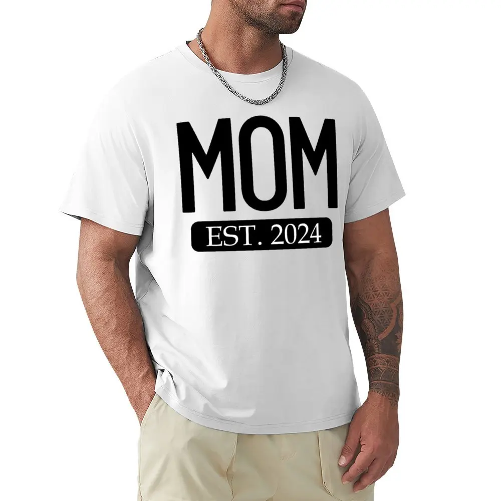 Mother's Day Mom Est. 2024 Expecting Pregnant Mom 2024 Tshirt Hot Sale T-shirt Crewneck Campaign  Graphic Fitness Eur Size