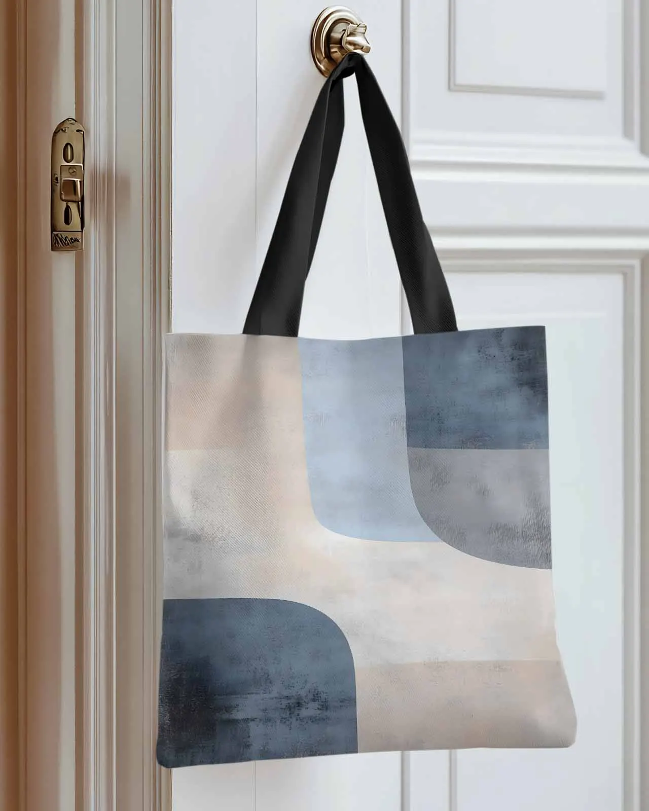 

Soft Colors Gradient Decoration Canvas Bag Handbag Oxford Cloth Eco Shopping Storage Bag for Home Use