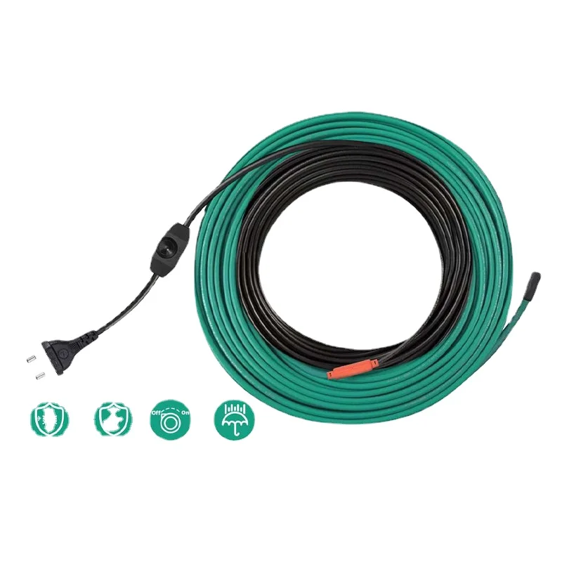 220V Power Cord Self Regulating waterproof Heating Cable Anti-Freeze Pipe for Plant Water pipe Freeze Protection Heating