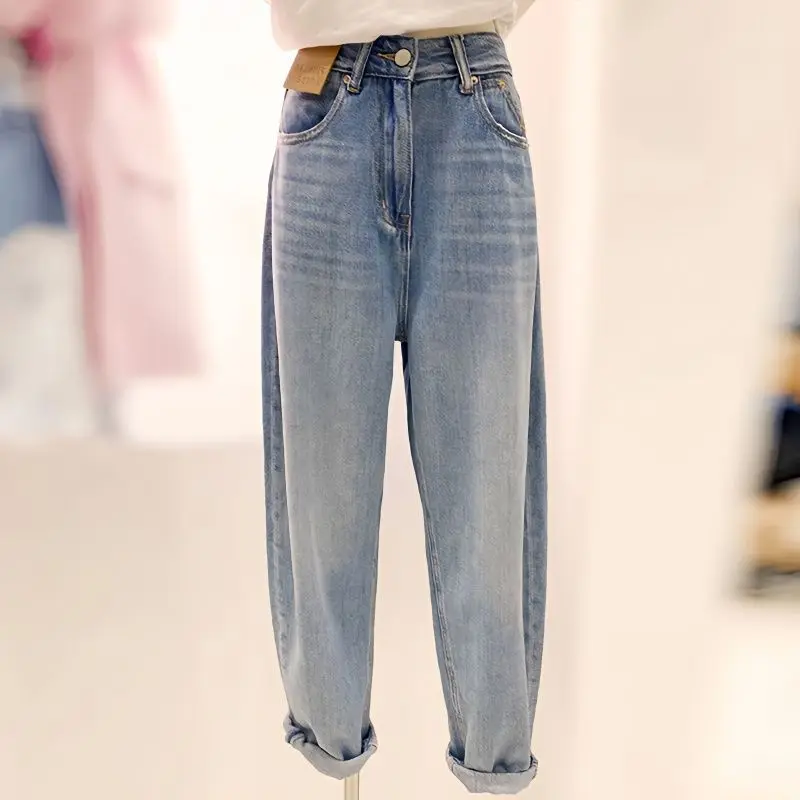 

Spring And Autumn New Jeans Women's High Waist Straight Loose Harlan Pants Casual Fashion Jeans