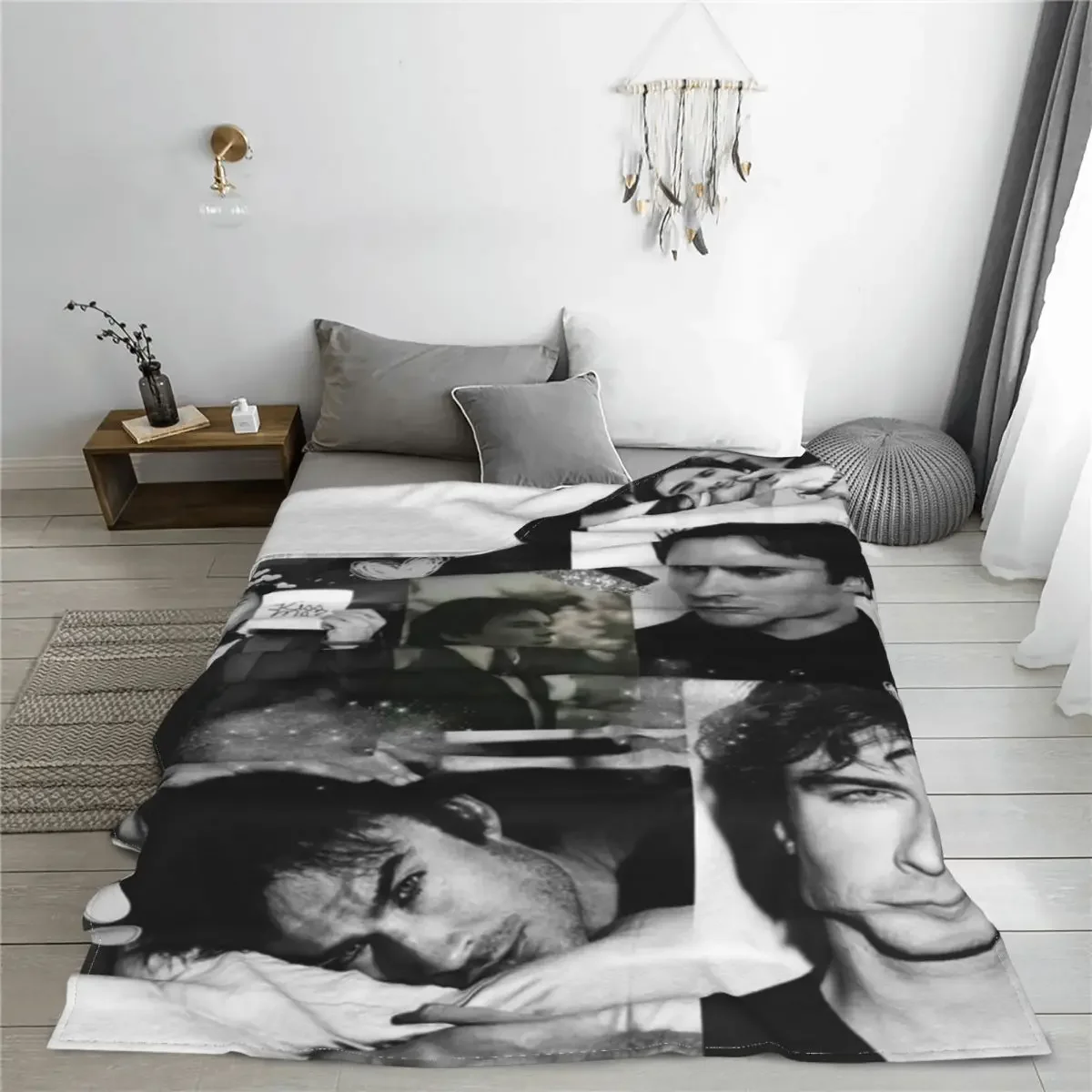 Salvatore The Vampire Diaries Plaid Blankets Sofa Cover Fleece Winter Throw Blanket for Bed Souch Bedding Throws #3