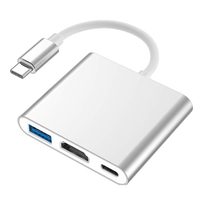 3 in 1 USB C To HDTV Converter Cable for Samsung Huawei iPad Mac Laptop Macbook USB Type C To HDtv 4K USB-A Type-C Adapter Cable