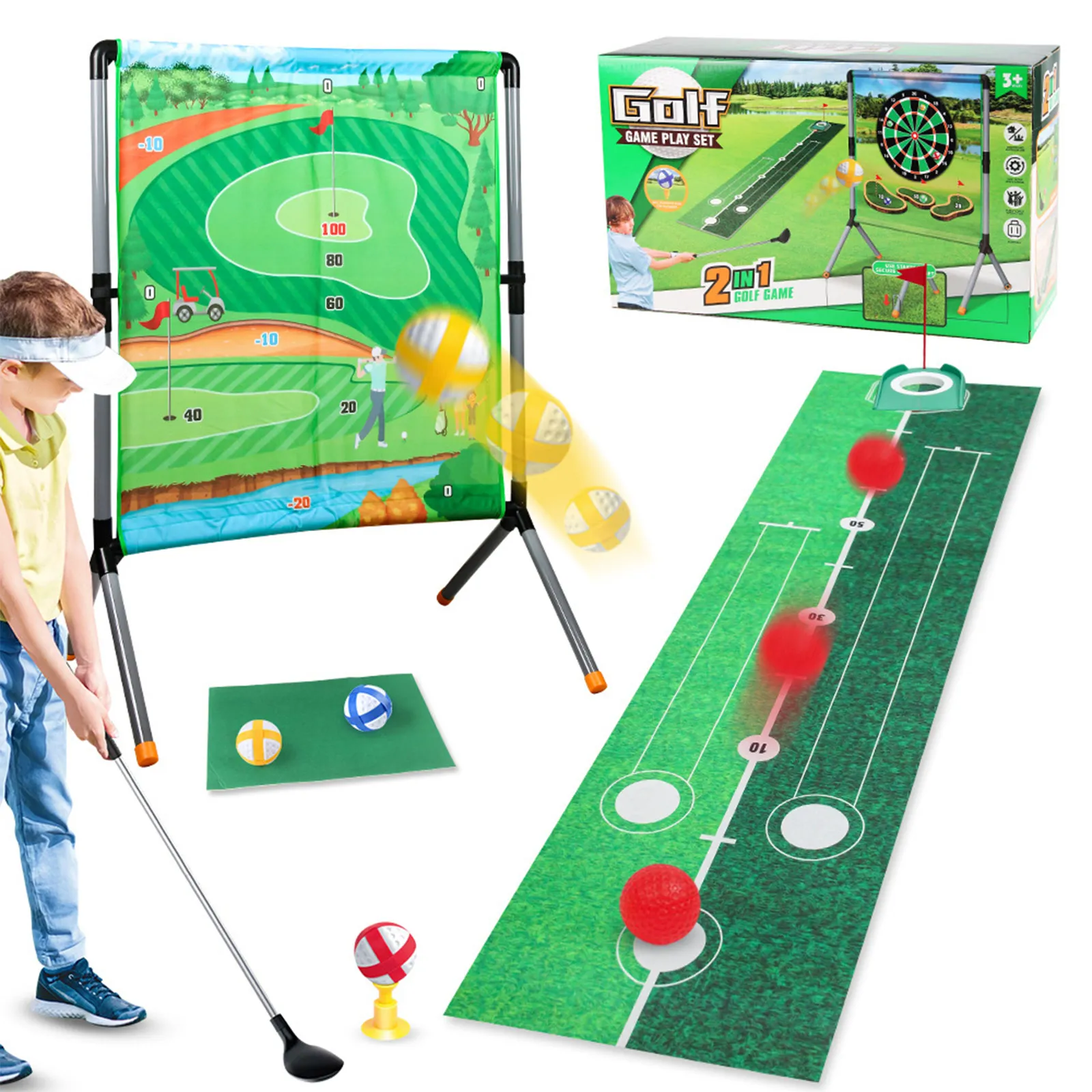Children Golf Chipping Game Set Indoor Outdoor Backyard Golfing Training Accessories view 5