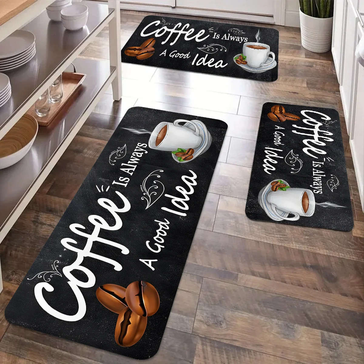 1 Stück/2 Stück Küche Kaffee Fußmatten Eingangstürmatten Waschküche Lange Teppiche, Flur Durchgang Fußmatten, Heimdekorationen