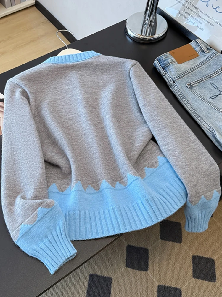 Chao Level Empfehlung ~ Koreanische Sle Farbe Blo Design Offene Strickjacke Pullover Frauen Neue Herbst Winter Wolle Gestrickte Top