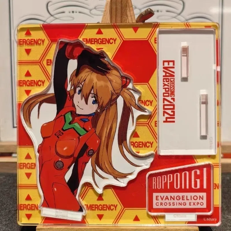 2 قطعة EVANGELION لعبة أكريليك الكرتون الدائمة لوحات أنيمي الطرفية الشكل حامل علامة سطح المكتب الحلي مروحة تحصيل هدية