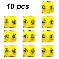 1/6/10 pcs Yellow Bee Printed Self Elastic Bandage 5cm Adhesive Athletic Tape Wraps for DIY Tattooing Wrist Joint Pet