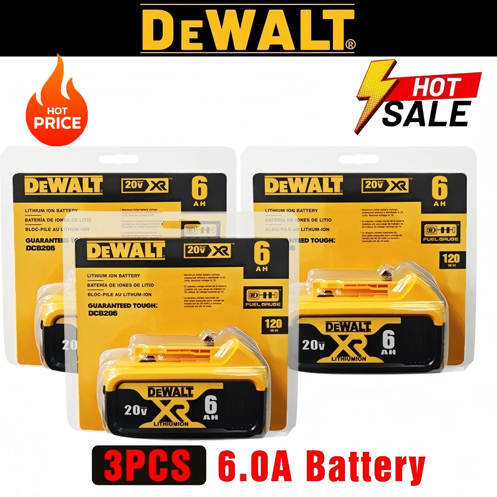 

Genuine/Original 18V 20V DEWALT batteries 20V battery MAX Premium XR 6.0Ah Lithium Ion Power Tool Battery