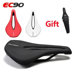 EC90 Bicycle Saddles PU Seat, MTB Road Bike Saddles, Ultralight Breathable Comfortable Seat Cushion, Bike Racing Saddle Parts