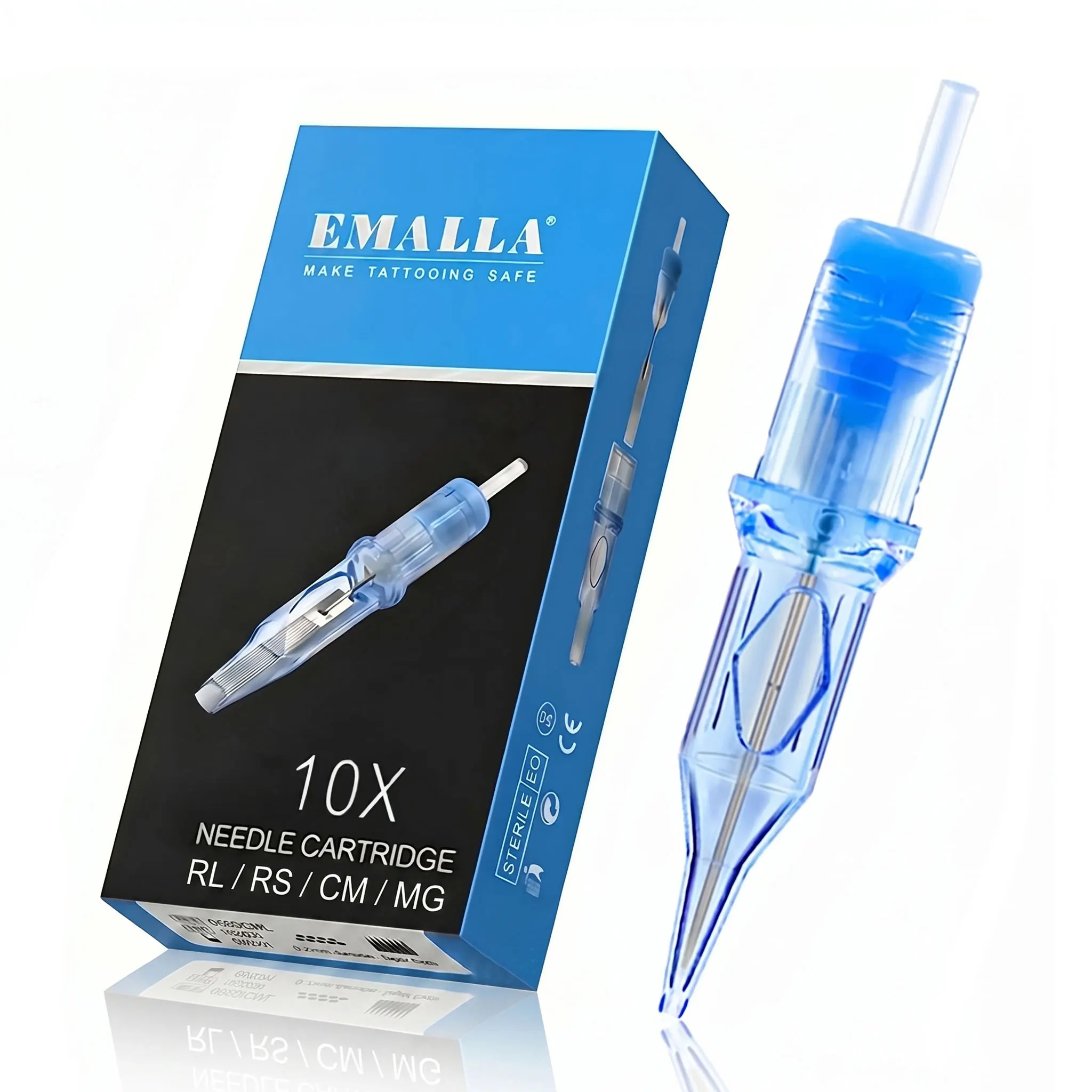 

10pcs EMALLA Eliot Tattoo Cartridge Needles RL RS CM MG Sterilize Tattoo Permanent Makeup Cartridge Machine Pen Needles Supply