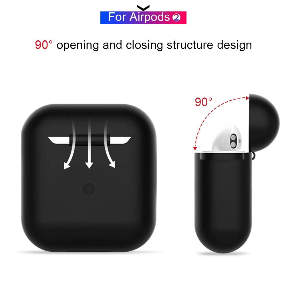 Funda protectora de silicona para Airpods 2, funda para auriculares inalámbricos con Bluetooth, para Apple Airpods 2