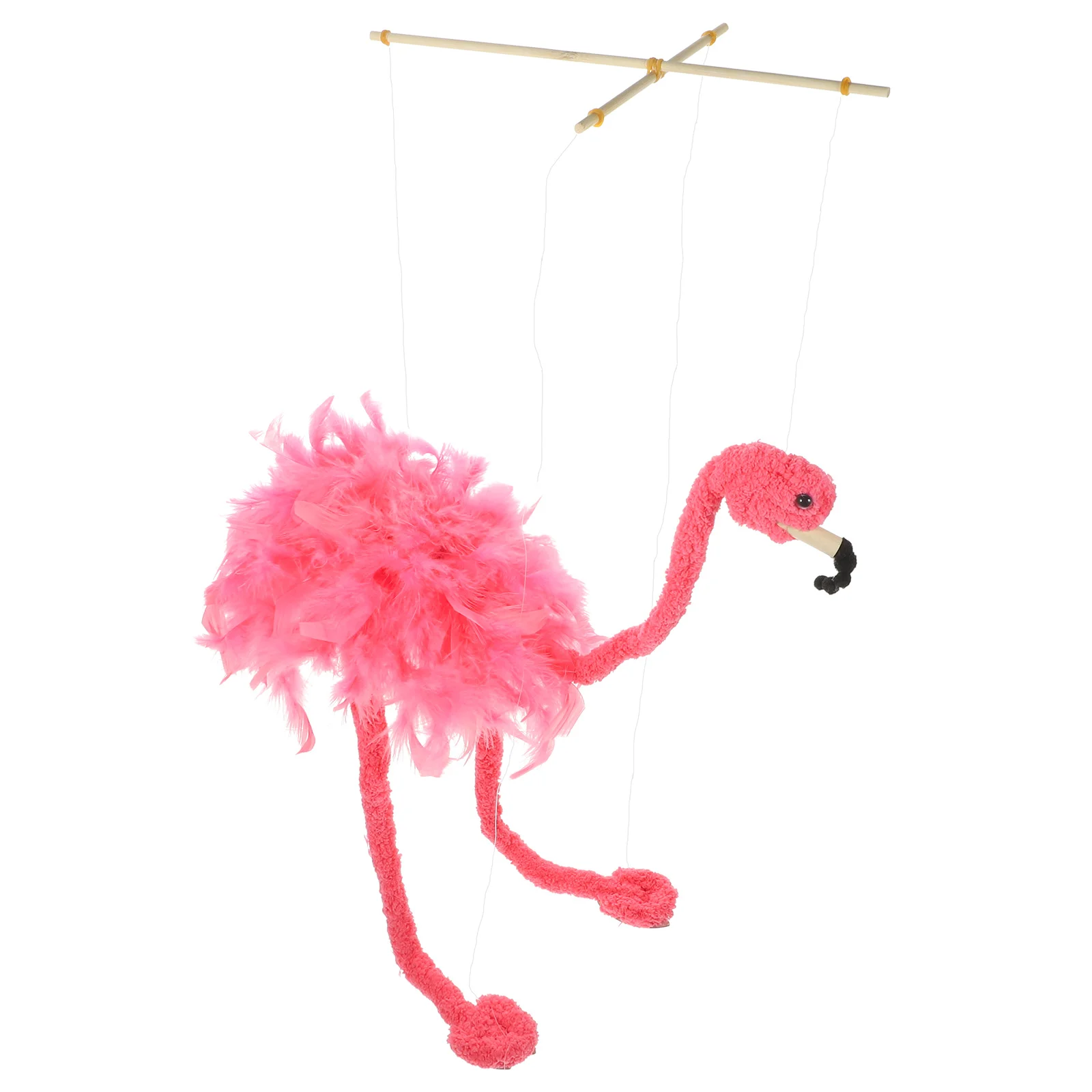 Zabawki pluszowy sznurek Flamingo śmieszna marionetka lina zwierzęta lalek różowe interaktywne dziecko