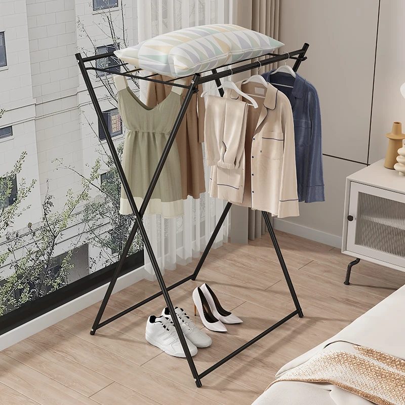 Drying racks, household floor-to-ceiling, simple small folding cooler hangers, indoor dormitories, bedroom coat racks,