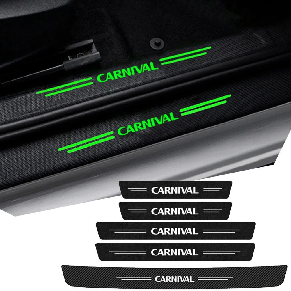 Leuchtendes Auto-Schwellenband, Einstiegsleistenplatte für KIA CARNIVAL Logo K3 KX5 K7 Ceed Trunk Bumper Guard, leuchtende Aufkleber, Zubehör