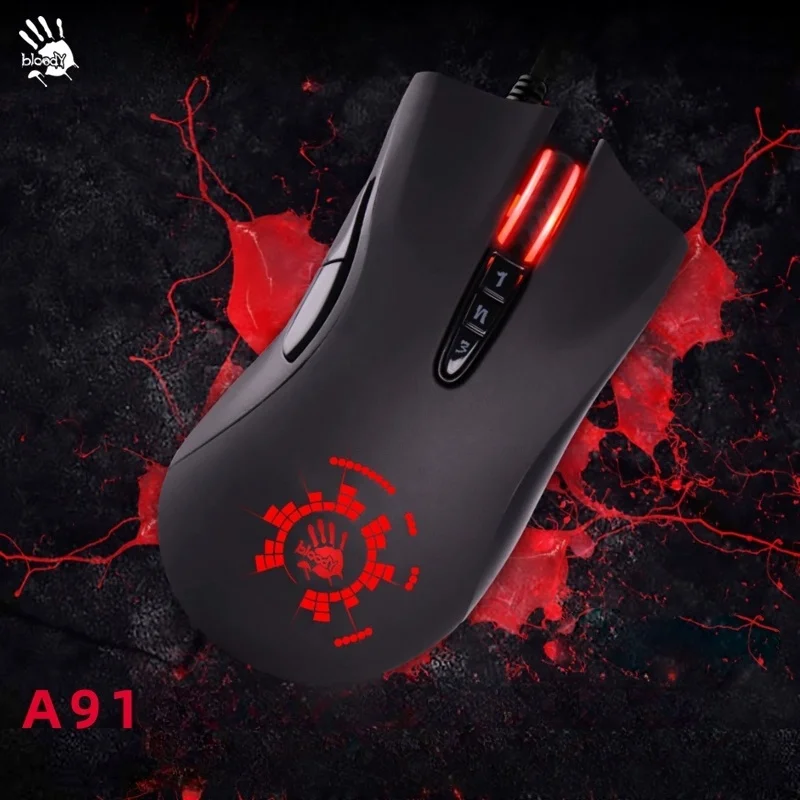 

A4Tech Bloody A91 RGB Wired Gaming Mouse 4000dpi USB Programmable Buttons Macro Functions Gaming Gift Computer accessories