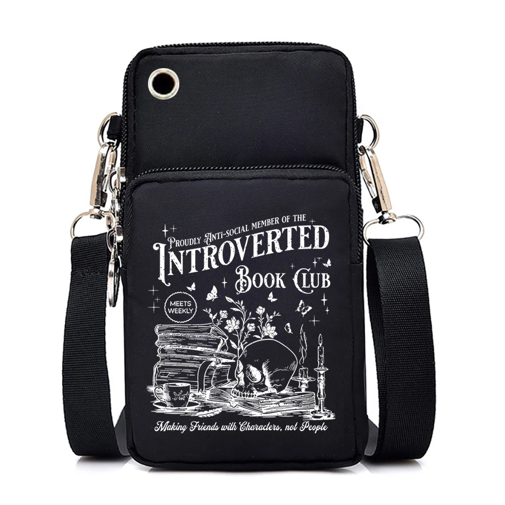 Vintage Fourth Wing Basgiath War College Pattern Mini Phone Wallet Multifunctional Square Shoulder Bag Women Men Crossbody Bag