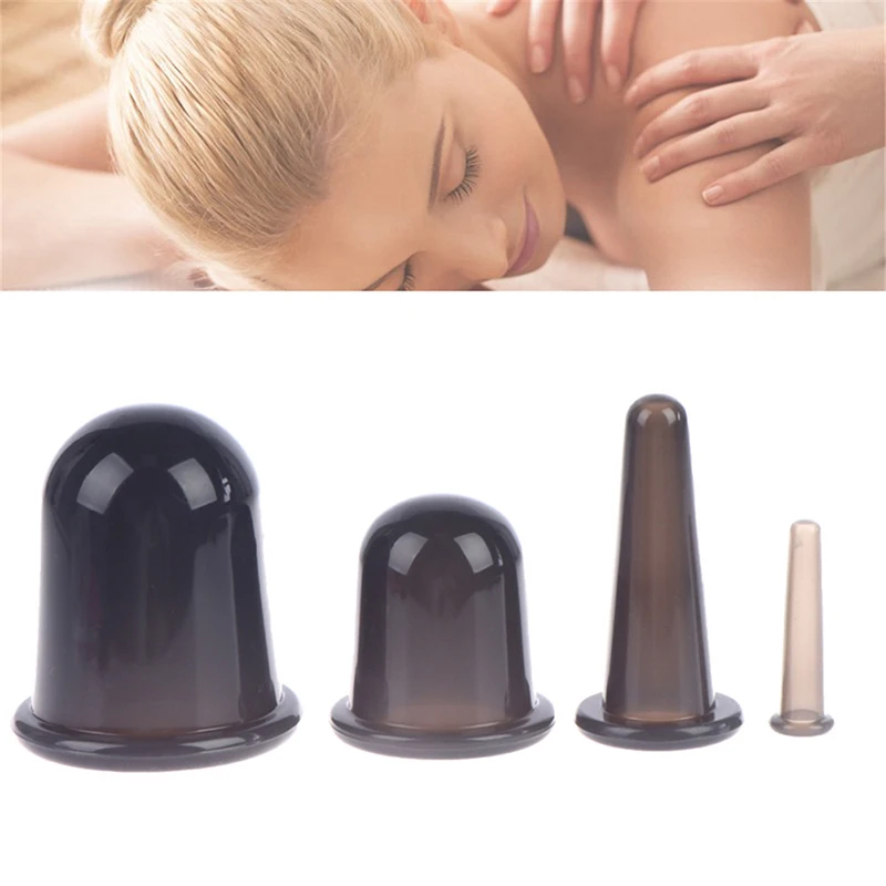 1PC Black Silicone Anti Cellulite Cup Cupping Vacuum Suction Lifting Facial Face Eyes Massage Cup Body Massage