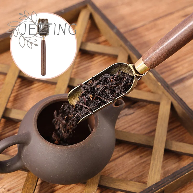 حار 1 قطعة ملعقة شاي الأبنوس ملعقة صغيرة خشب متين الرجعية الإبداعية الشاي مجرفة الشاي KongFu حفل الشاي اكسسوارات هدية