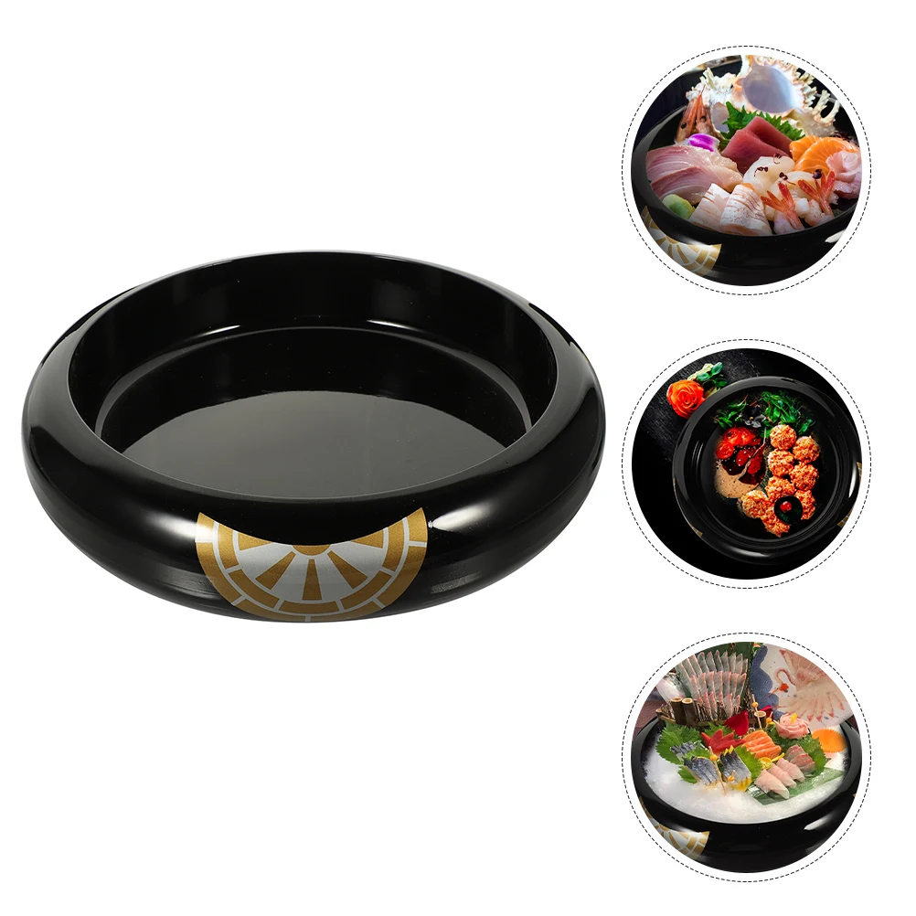 

Sushi Plate Round Sashimi Ice Plate Fan Wheel Medium Size Decorative Tray Restaurant Food Dish Display Plastic Plates Japanese