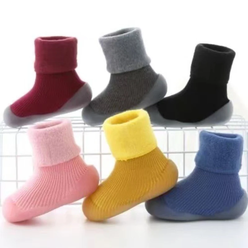 Autumn and Winter Baby Floor Socks, Non slip Soft Sole Cartoon Baby Socks, Plush Thickened, Anti cool Walking Socks and Shoes