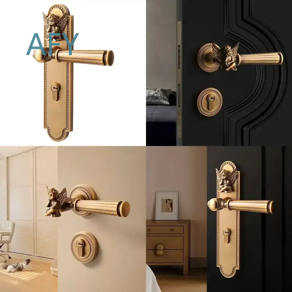Little Angel Door Lock Brass Integrated Lock for Interior Doors for Residential Use for Apartment for Home Security for