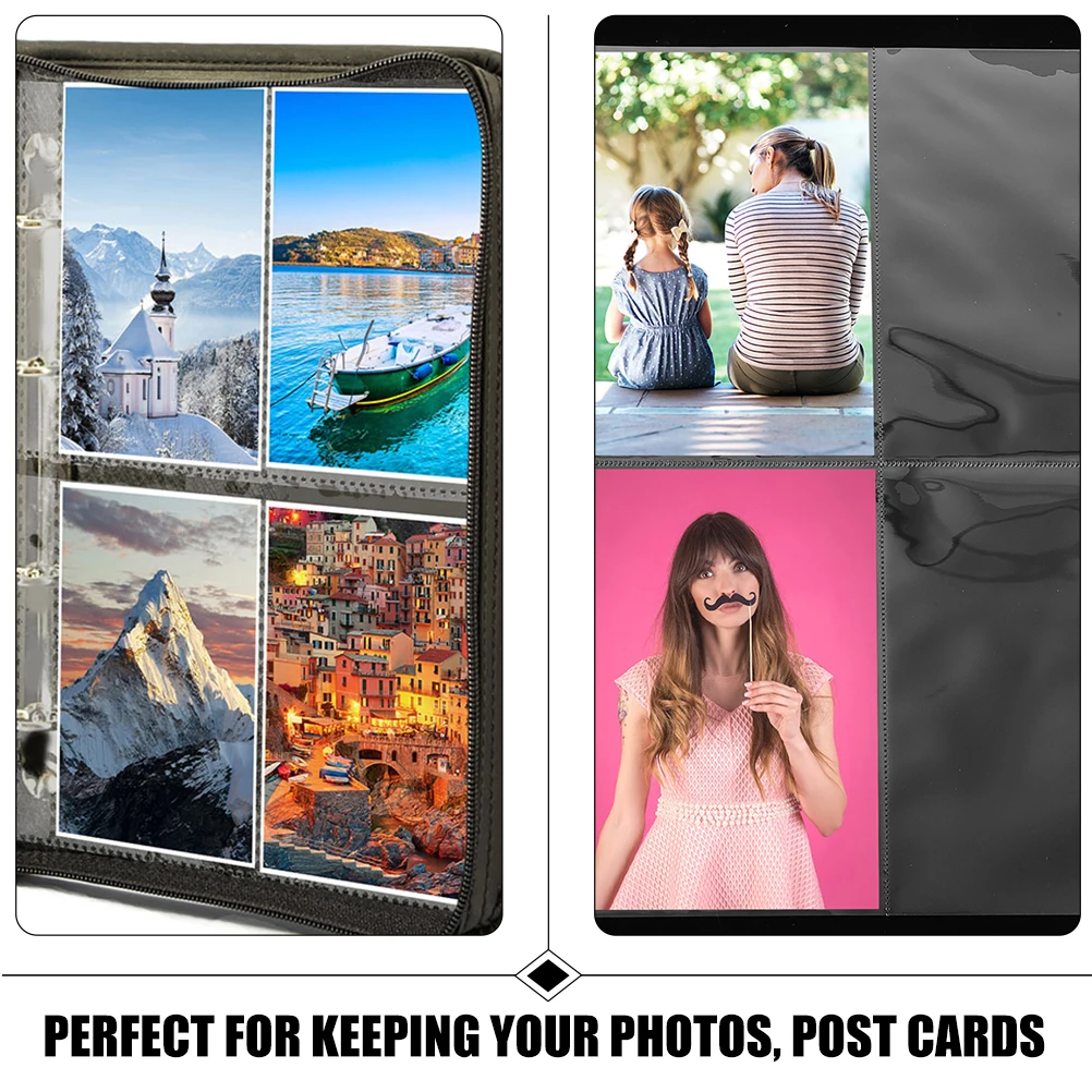

A4 4-Ring Sleeves Loose-Leaf Transparent Pp Pages For Photos Postcards Coupons Storage Organizer Binder Pockets Photo