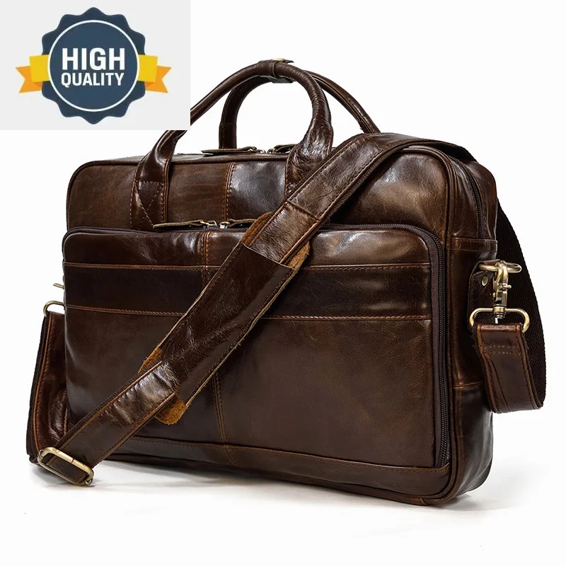 

Bag Travel Laptop for Men Large Genuine Leather Handbag Male Business Briefcase Fashion Real Cowhide Computer Shoulder