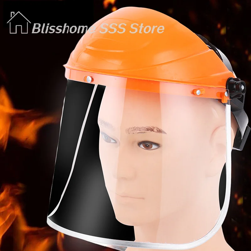 【S】Transparent Full Face Shield Safety PC Head-mounted Eye Screen Hat Eye Protection Face Mask Motorcycle Face Mask Equipments