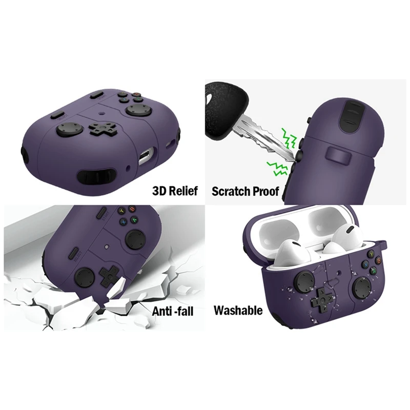 Étui de protection en silicone pour casque Bluetooth Apple, gris, durable, facile à utiliser, adapté pour Pro2