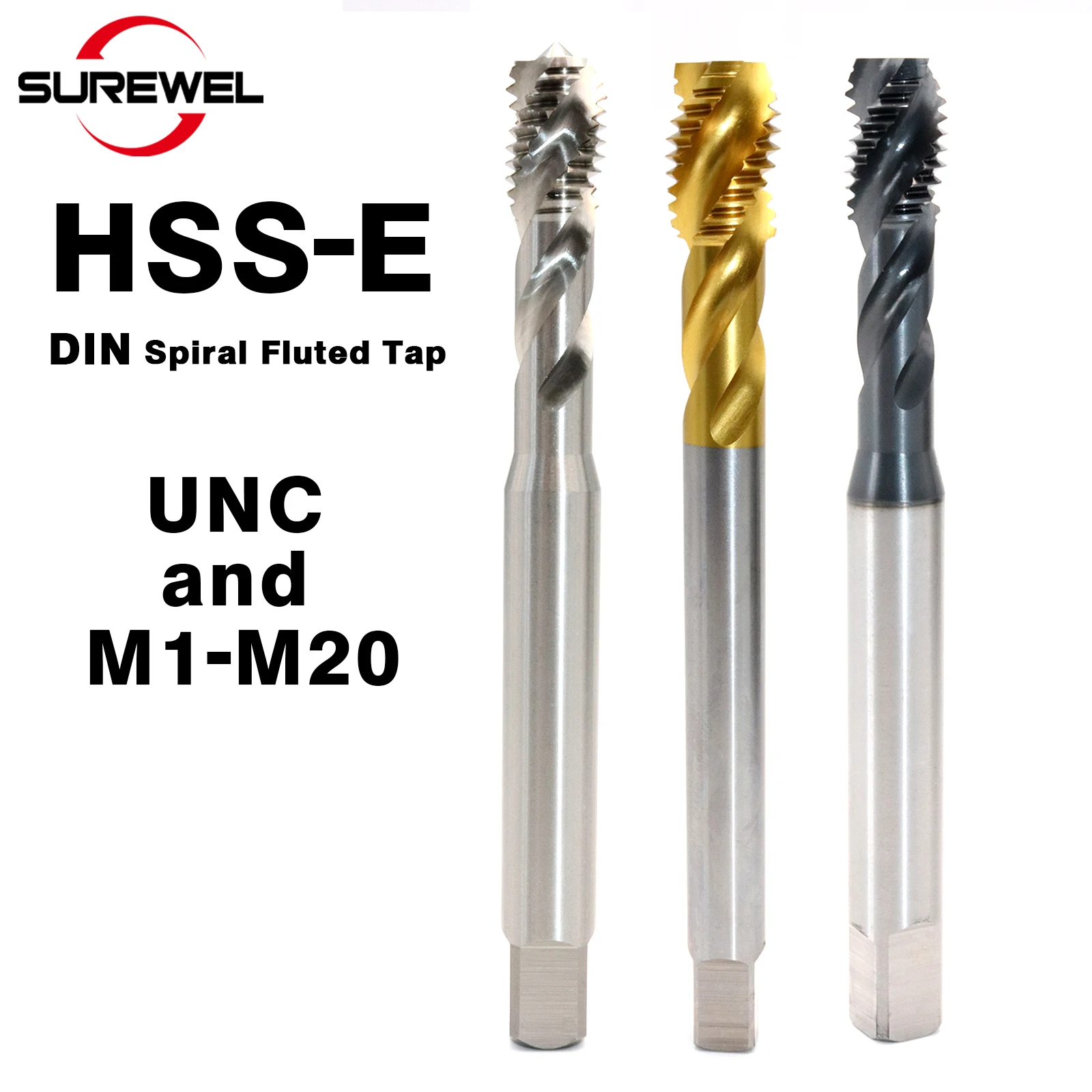 

SUREWEL HSSE-Taps Metric M1~M24 и UNC 2-56~UNC1-8 Американские винтовые резьбовые резьбы INOX INOX с винтовой резьбой