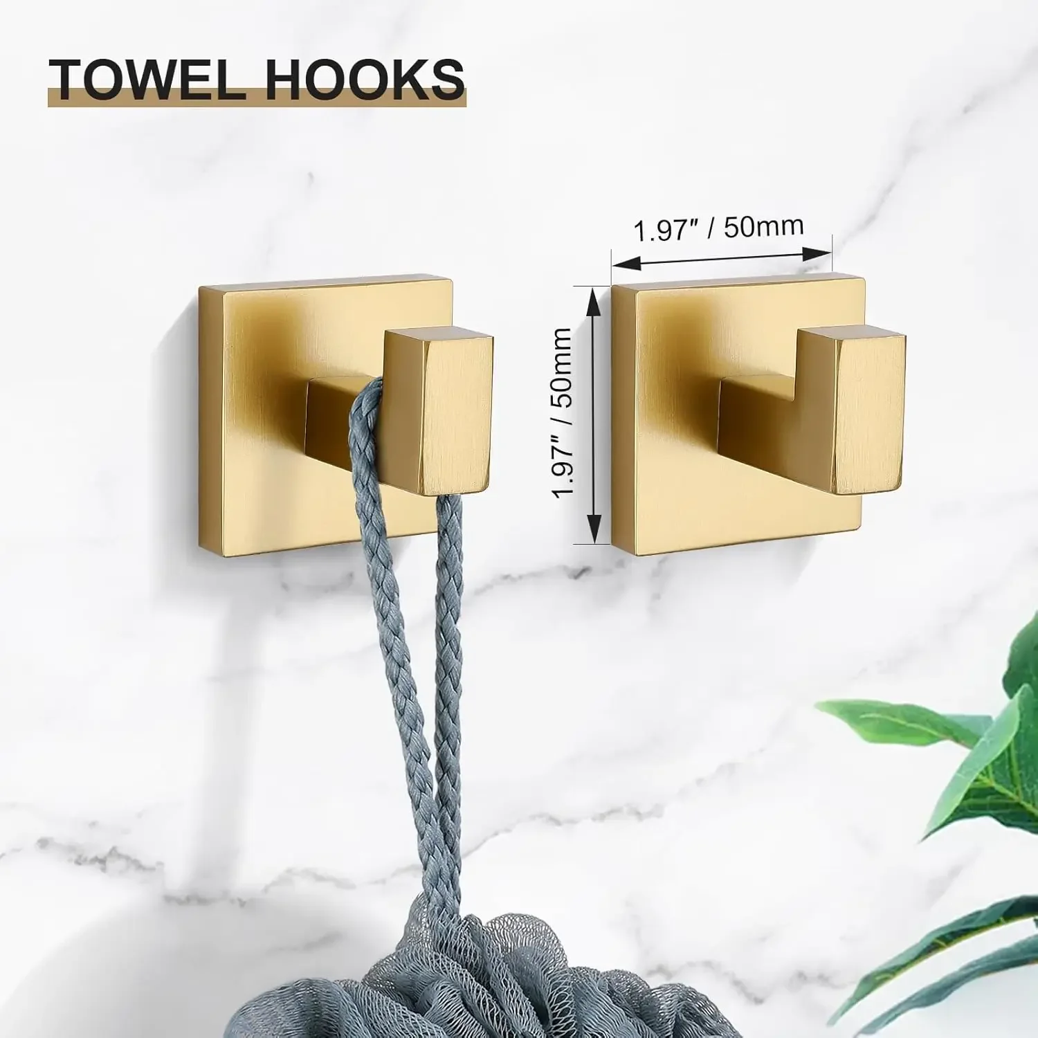 TNOMS 5 Pieces Towel Bar Set Gold Bathroom Hardware Set Towel Holder Set for Bathroom SUS304 Stainless Steel Bathroom Access